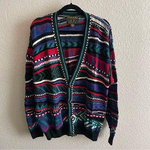 Vintage Tosani Colorful 3D Knit Sweater Cardigan